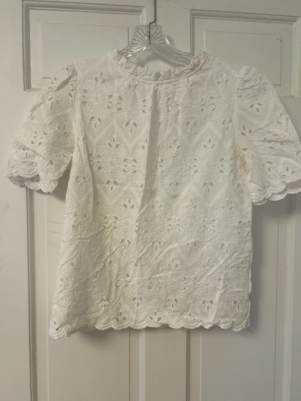 White Eyelet Blouse Size Small